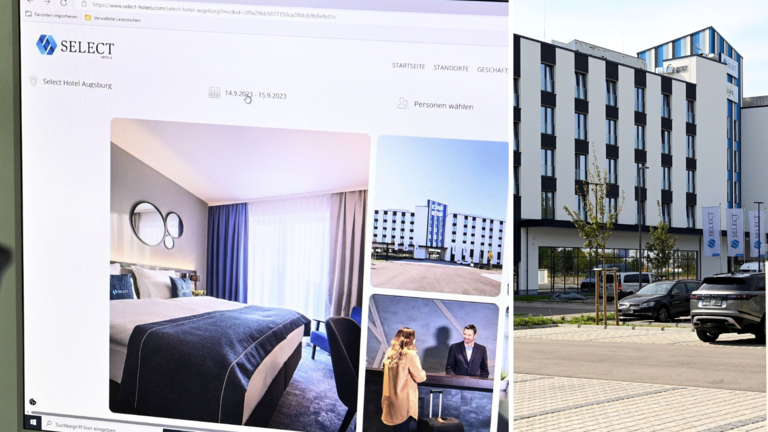 Hotel Asylheim.png       -  Die Zimmer des 'Select Hotels' im Augsburger Güterverkehrszentrum sind hochwertig eingerichtet. Demnächst soll das Mobiliar ausgetauscht werden, dann wird es als Asylheim genutzt.