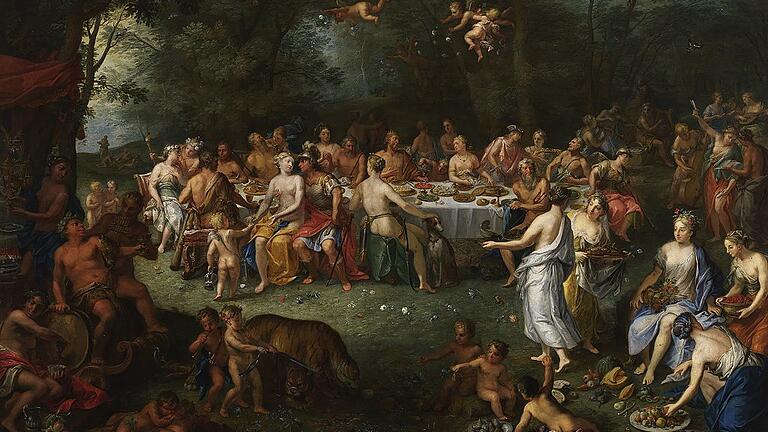 Ausgelassen in der Natur: Das Bild „Göttermahl” hat Johann Rudolf Bys 1734 gemalt. Es stammt aus der Residenz Würzburg und ist eine Leihgabe der Bayerischen Staatsgemäldesammlungen München. Ausgelassen in der Natur: Das Bild „Göttermahl” hat Johann Rudolf Bys 1734 gemalt. Es stammt aus der Residenz Würzburg und ist eine Leihgabe der Bayerischen Staatsgemäldesammlungen München.
