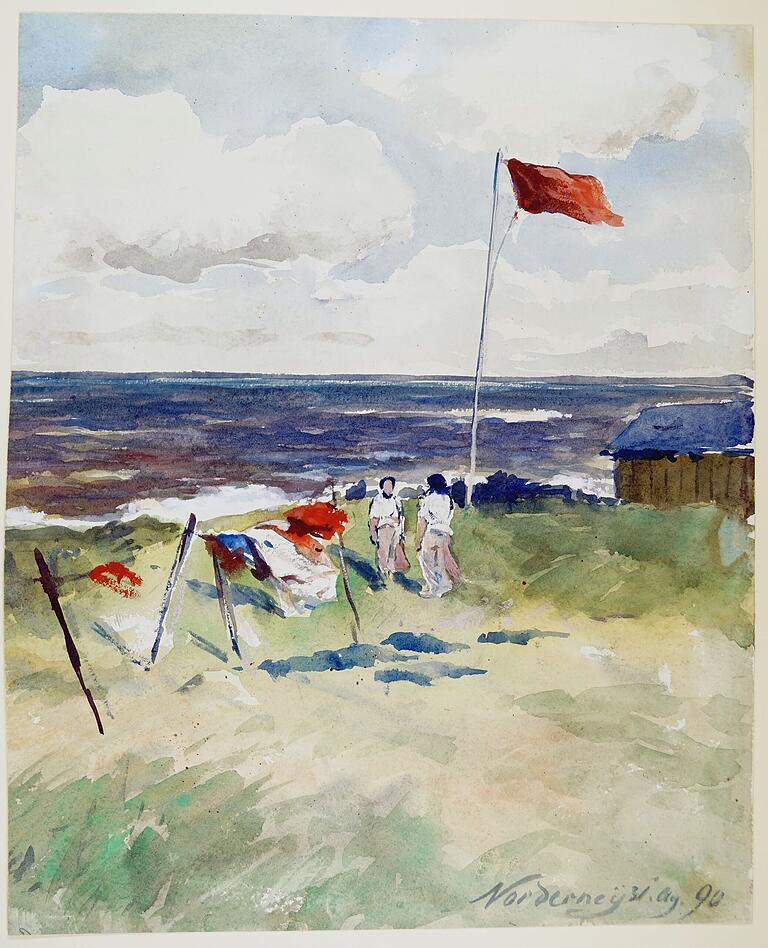 Durch und durch impressionistisch: 'Am Strand von Norderney', 1890.