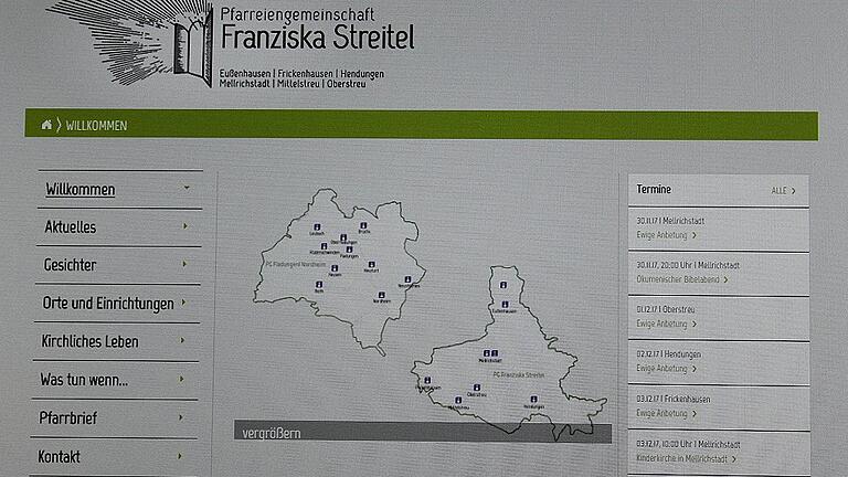 Übersichtlich und informativ: der Internetauftritt der Pfarreiengemeinschaft Franziska Streitel.