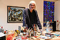 Der Maler Jaques Gassmann hat sein Atelier am Dallenberg in Würzburg in einem ehemaligen Kloster der Ritaschwestern und zeigt es am Tag des offenen Ateliers.