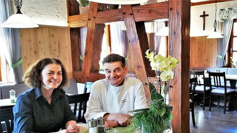 Carin und Norbert Grohmer haben das Reiterswiesener Traditionsgasthaus Eintracht übernommen. Foto:  Sigismund von Dobschütz       -  Carin und Norbert Grohmer haben das Reiterswiesener Traditionsgasthaus Eintracht übernommen. Foto:  Sigismund von Dobschütz