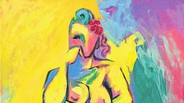 Farbenprächtig und expressiv: Ein Akt, gemalt von dem Berliner Maler Uwe Müller-Fabian, der seine Werke im Sommer im Franck-Haus ausstellen wird.