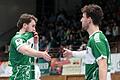 Enttäuscht: Luis Franke (links) und Tim Bauder von den Wölfen Würzburg nach der 24:27-Niederlage am Donnerstagabend gegen den HC Oppenweiler-Backnang.