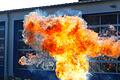 Bei der Bürgerübung konnten die Teilnehmer sehen, wie gefährlich Fettbrand- oder Spraydosenexplosionen sein können.