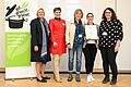 Christine Röger und Elisabeth Hagmann vom Kompetenzzentrum für Ernährung mit den Vertretern des Hauses für Kinder: Elke Wolz-Nagl, Andrea Fellner und Katja Ullmann.