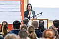 'Schule trifft Landtag': Bayerns Landtagspräsidentin Ilse Aigner (CSU) kam zur Demokratiestunde an der Walther-Rathenau-Schulen nach Schweinfurt - und stand 120 Zehntklässlerinnen und Zehntklässlern Rede und Antwort.&nbsp;