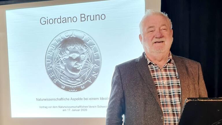 Reinhold Jordan referierte auf Einladung des Bunds für Geistesfreiheit Schweinfurt und der Disharmonie Schweinfurt über Giordano Bruno.