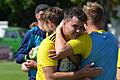 Glücklich: Raphael Dorn (links) und Marcel Köberlein von der SG Poppenhausen/Kronungen freuen sich über den geschafften Ligaverbleib.&nbsp;