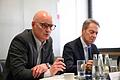 Brose Pressegespräch in Coburg       -  Brose-CEO Krug (l.) und Fimenpatriarch Stoschek.