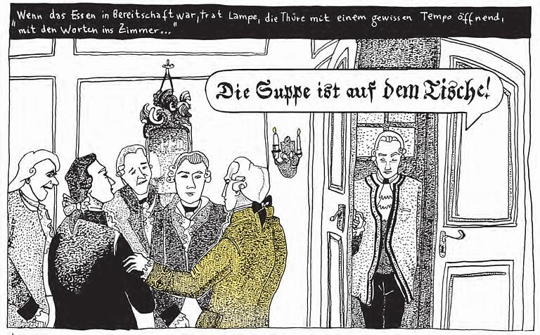 Kant hatte gern Gesellschaften in seinem Haus. Mit dem immer gleichen Satz musste Lampe zu Tisch bitten. Kant hatte gern Gesellschaften in seinem Haus. Mit dem immer gleichen Satz musste Lampe zu Tisch bitten.