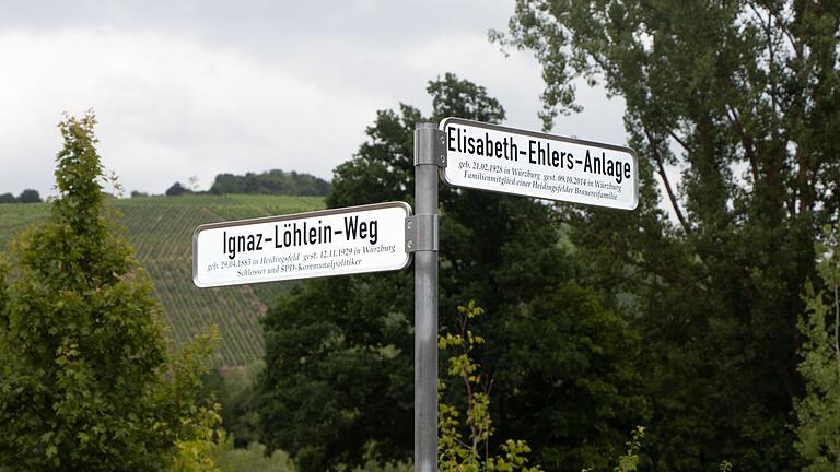 Elisabeth Ehlers und Ignaz Löhlein sind seit kurzem als neue Straßen- und Grünanlagennamen im Heidingsfelder Stadtbild zu finden.