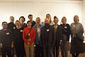 Gruppenbild mit Finalistinnen und Vertretern der Jury bei der Vernissage zur Ausstellung mit den ausgewählten Projekten für den Meefisch-Preis für Kinderbuchillustration.