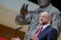 Statement Schulz       -  SPD-Chef Martin Schulz spricht im Willy-Brandt-Haus zu Medienvertretern.
