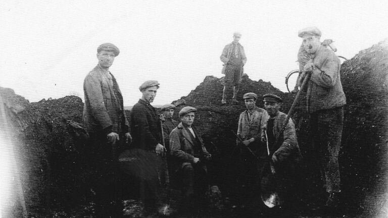 Schwarzes Leinach: Kohleabbau in den 1930er Jahren. Schwarzes Leinach: Kohleabbau in den 1930er Jahren.