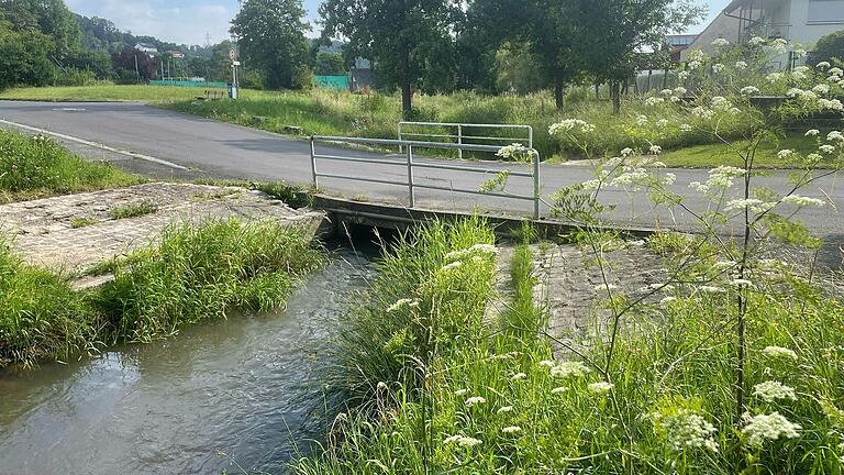 Ebelsbach ist für Hochwasser gerüstet, auch wenn es Brennpunkte gibt. Am 'Schwarzen Weg' hat man die Straße tiefer gelegt, damit sich der 'Ebelsbach' nicht staut, sondern darüber hinwegläuft.