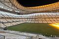Glitzernde Arena: Im Lusail-Stadion finden sechs Gruppenspiele statt, dazu ein Achtel-, ein Viertel-, ein Halbfinale und das Endspiel dieserWM. Die Arena fasst 80000 Zuschauer.