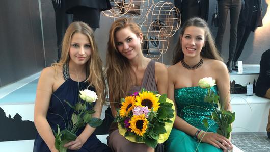 Main-Topmodel 2014       -  von links: Alina Müller (2. Platz), Theresa Batta (1.), Katharina Dietz (3.)