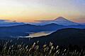 Ein atemberaubender Anblick: Der Fuji, der berühmteste Vulkan Japans, bei Sonnenuntergang.