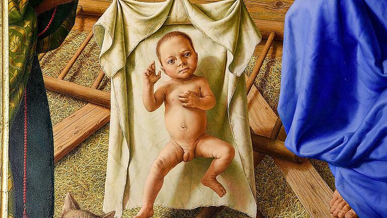 Detail: Das Jesukind mit erwaschsenem Blick. Detail: Das Jesukind mit erwaschsenem Blick.