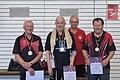 Auf dem Foto Karl-Heinz Merkle, Dieter Schwind, Sportleiter Heinrich Gröner und Georg Münzhuber.