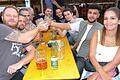 Guter Start für Lohrer Biergarten - Spessartfestwoche: Fröhliche Stimmung herrscht am Gerresheimer-Kollegentisch.
