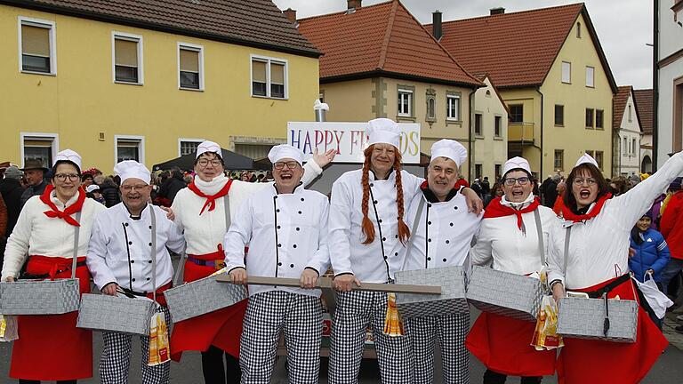 Ein Riesenspektakel war einmal mehr der traditionelle Faschingsumzug in Unterspiesheim mit all seinen närrischen Zugnummern.