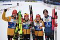 Ski nordisch: Weltmeisterschaft in Trondheim       -  Silber-Quartett mit (v.l.): Schmid, Nowak, Armbruster, Geiger.