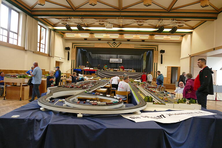Da schlägt das Herz der Modelleisenbahnfreunde höher: Blick in die Oskar-Herbig-Halle mit der Modelleisenbahn-Ausstellung.
