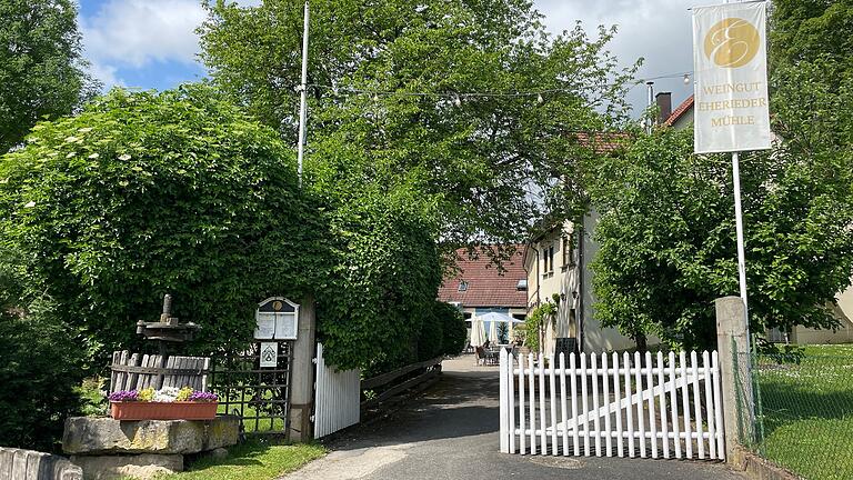 Im Garten des Weinguts Eherieder Mühle in Kitzingen haben Kinder viel Platz zum Spielen.&nbsp;