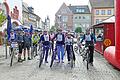 Start der 'Präsidentenrunde' war mit dem Präsidenten Jürgen Winkler, der Landrätin Sabine Sitter und dem Bürgermeister Michael Hombach auf dem Marktplatz in Karlstadt.