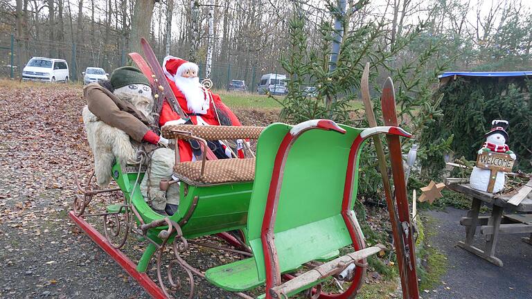 Am Eingang zur Birkighütte (Archivfoto) begrüßt der Nikolaus mit seinem Knecht Ruprecht die Besucher im bunten Schlitten.