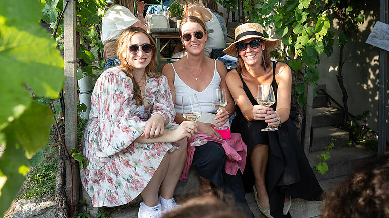 Weinfest am Stein       -  Zahlreiche Menschen besuchen am Donnerstag (25.07.24) das Wein- und Musikfest „Wein am Stein“ in Würzburg.