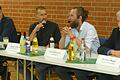 Es diskutierten (von links) Niklas Bieber vom VdK-Landesverband Bayern, Moderator Jürgen Gläser, David Schmitt von der Abteilung Sozialpolitik beim DGB Bayern sowie Gerhard Bauer vom VdK-Kreisverband Kitzingen.