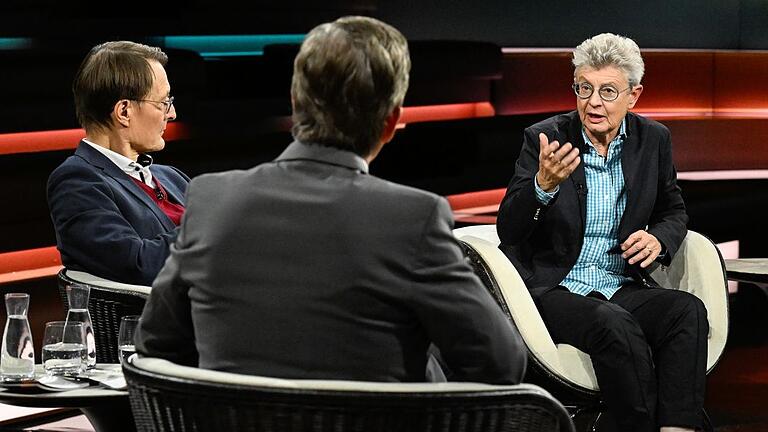 Am 2. November in der ZDF-Talkshow von Markus Lanz: Die Würzburger Pharmazie-Professorin Ulrike Holzgrabe in der Diskussion mit Bundesgesundheitsminister Karl Lauterbach (SPD). Am 2. November in der ZDF-Talkshow von Markus Lanz: Die Würzburger Pharmazie-Professorin Ulrike Holzgrabe in der Diskussion mit Bundesgesundheitsminister Karl Lauterbach (SPD).