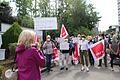 Verdi-Aktion am Rhön-Klinikum-Campus in Bad Neustadt zu den laufenden Umstrukturierungsgesprächen. Verdi-Gewerkschaftssekretärin Marietta Eder stimmte die Beschäftigten auf&nbsp; weitere Maßnahmen ein.