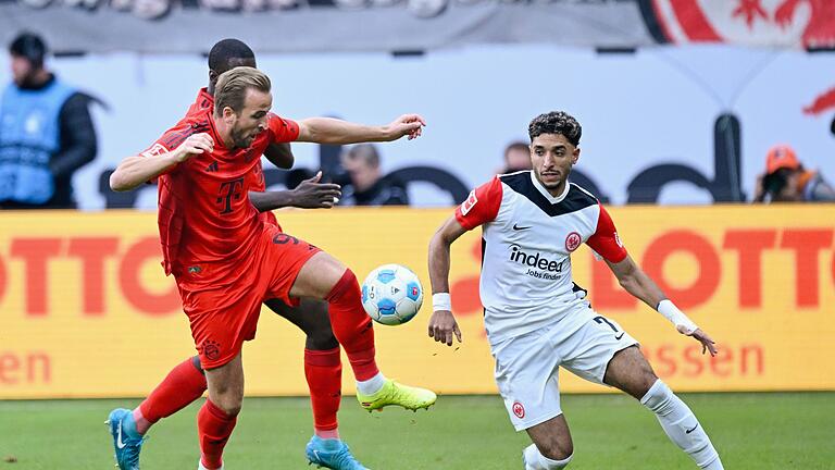 Eintracht Frankfurt - Bayern München       -  Harry Kane (l) blieb auch im Topspiel gegen Eintracht Frankfurt ohne Treffer.