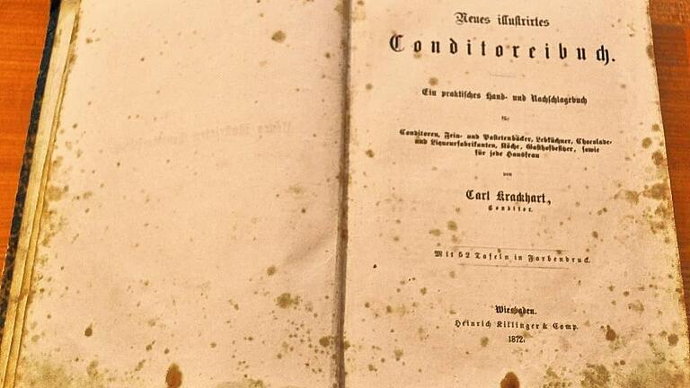 Vergilbte Seiten: Das Backbuch von 1872.