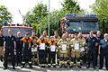 Auf dem Foto Johannes Pfau, Julian Weidinger, Markus Hebert (alle Ausbilder), Andreas Lang (Ergänzer FF Prappach), Hannes Hauck (FF Prappach), Jessica Frank (FF Uchenhofen), Moritz Bayer (FF Haßfurt), Nike Helas (FF Uchenhofen), Jakob Eck, Jan Durmann, Stefan Geier, Maximilian Vogt, Hannes Grümpel (alle FF Haßfurt), Christian Meisch (federführender Kommandant), Stephan Biertempfel (Kreisbrandinspektor), Peter Schüler (Kreisbrandmeister).