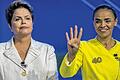Konkurrentinnen: Die amtierende Staatspräsidentin Dilma Rousseff (links) von der Arbeiterpartei (PT) und ihre Gegenkandidatin Marina Silva von der sozialistischen PSB.