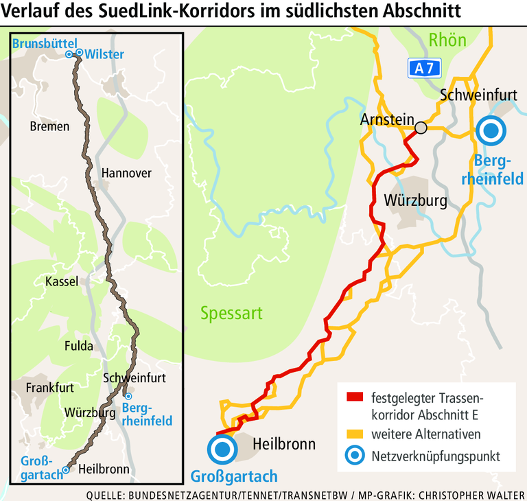 Stromtrasse: Warum der SuedLink-Verlauf noch immer unklar ist