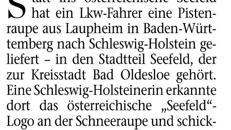 Auch das noch! Nur ein PR-Gag       -  Diese Meldung entstand aus einem PR-Gag des Seefelder Tourismusverbandes. Viele Medien gingen ihm auf den Leim.