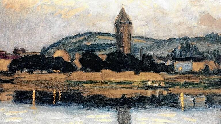 Moderson       -  Wertheim - Sommerabend am Main (1924) von Otto Modersohn