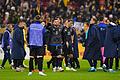Rumänien - Kosovo - Spielabruch       -  Kosovos Nationalmannschaft verlässt vorzeitig das Spielfeld.