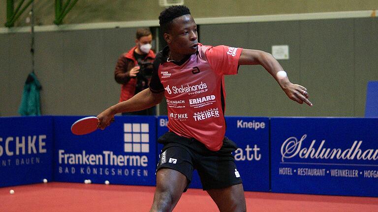 Abdel-Kader Salifou (im Bild) muss den TSV Bad Königshofen nach dieser Saison verlassen. Bei der Partie beim TTC Neu-Ulm könnte sich der Franzose zum letzten Mal das Trikot des Tischtennis-Bundesligisten überstreifen.