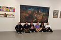 Die Künstlerinnen und Künstler beim Mexikanisch-Deutscher Kunstaustausch in der BBK-Galerie(von links) Asgard Tinajero, Luis Vargas Santa Cruiz, Jeanette Rojas Dib, Nico Jendrusch (Bischofsheim), Celeste Illazki und Lorde Malam.