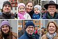 Nahmen an der Demokratie-Demo in Bad Kissingen teil: Daniel Rupp, Veronika Richler-Yazeji, Albrecht Zisler, Elisa Dacho, Klaus Reichert und Susanne Voll (von links oben nach rechts unten).