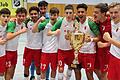 Jubelnde Augsburger: Der FC-Nachwuchs gewann das Hallenturnier der U-16-Junioren um den Norit-Cup in Dettelbach im Jahr 2020. Aaron Zehnter (Zweiter von links) ist heute Fußball-Profi beim Bundesligisten.