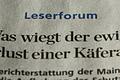 Symbolbild Leserforum       -  Symbolbild für das Leserforum / Leserbrief