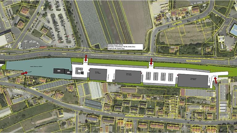 So stellt sich Bauinvestor Wolfgang Rosentritt die Zukunft des Etwashäuser Bahngeländes vor. Von links: das alte Bahnhofsareal (noch ungeplant), ein Discounter, ein Drogeriemarkt und ein Vollsortimenter mit Parkplätzen. So stellt sich Bauinvestor Wolfgang Rosentritt die Zukunft des Etwashäuser Bahngeländes vor. Von links: das alte Bahnhofsareal (noch ungeplant), ein Discounter, ein Drogeriemarkt und ein Vollsortimenter mit Parkplätzen.